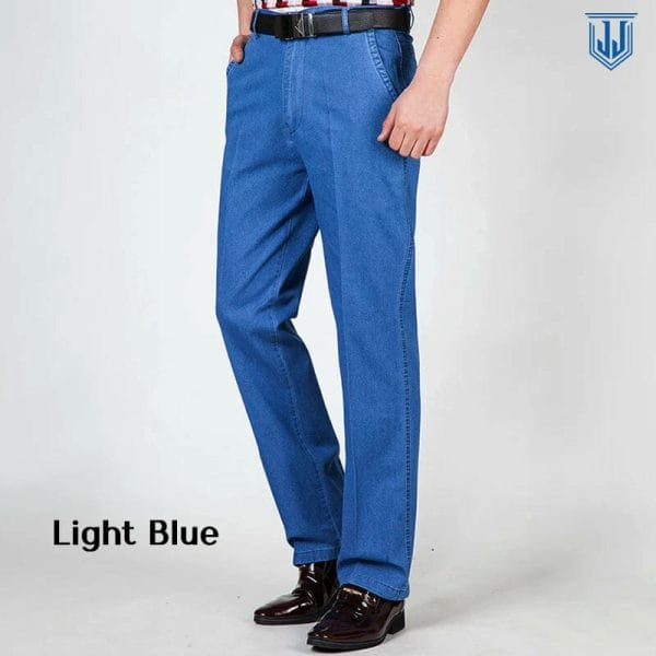 JettJeans3 - Men's High Waist Straight Fit Stretch Jeans - Hooraki Shop
